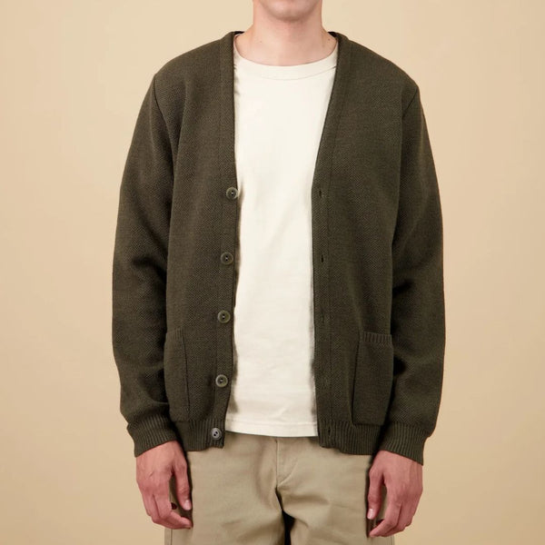 Khaki Youri Merino Wool Cardigan
