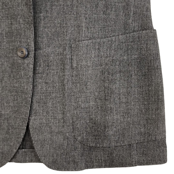 Grey Aria Wool Cashmere Rib Knit Sport Jacket