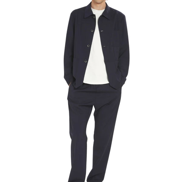 Navy Visal Wool Overshirt