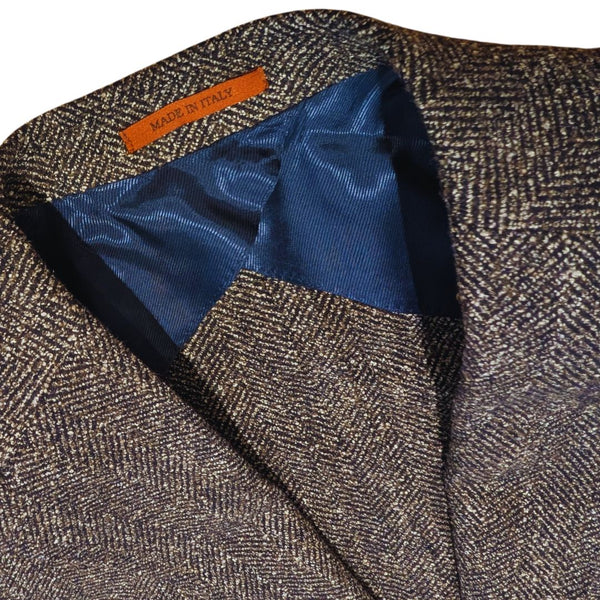 Brown Herringbone Soft Tweed Andre Sport Jacket