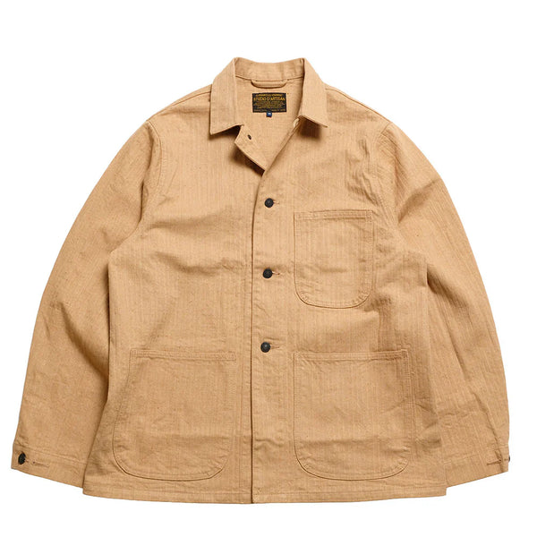 Brown SD-4638 Fox Cotton Herringbone Coverall Jacket