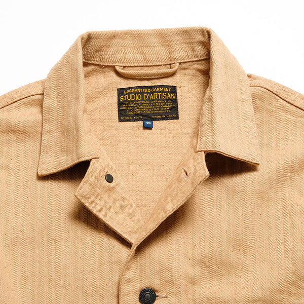 Brown SD-4638 Fox Cotton Herringbone Coverall Jacket