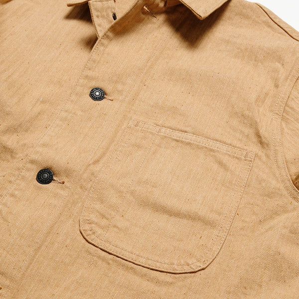 Brown SD-4638 Fox Cotton Herringbone Coverall Jacket