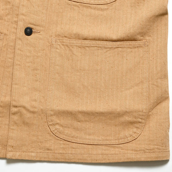 Brown SD-4638 Fox Cotton Herringbone Coverall Jacket