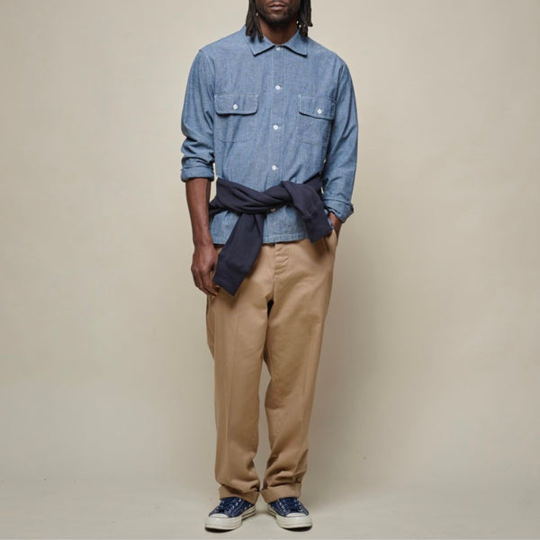 Denim Blue SHIRT06C Cotton Chambray Shirt