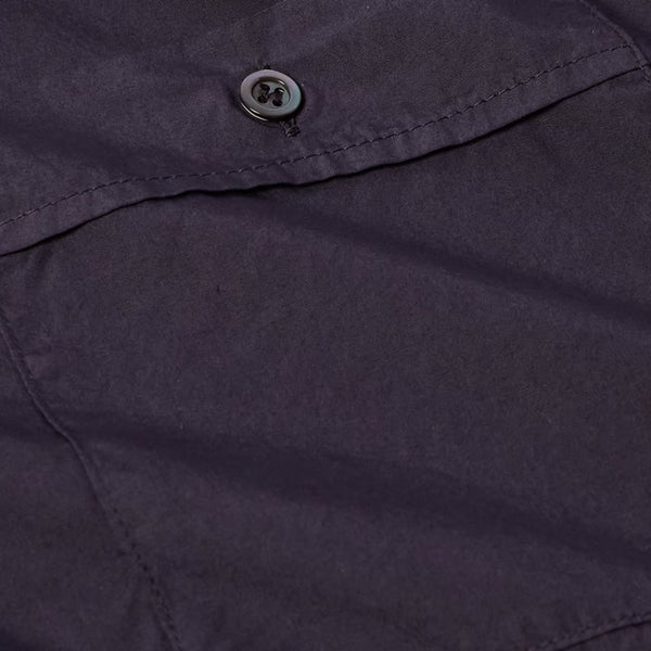 Navy Faziol Garment Dyed Cotton Poplin Shirt