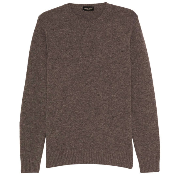Taupe Wool Cashmere Mouliné Knit Sweater