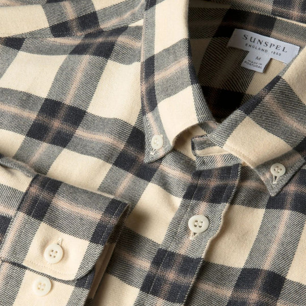 Truffle Check Brushed Cotton Flannel Check Shirt