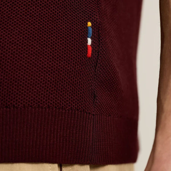 Damson Tiernan Cotton Capri Collar Pique Knit Shirt