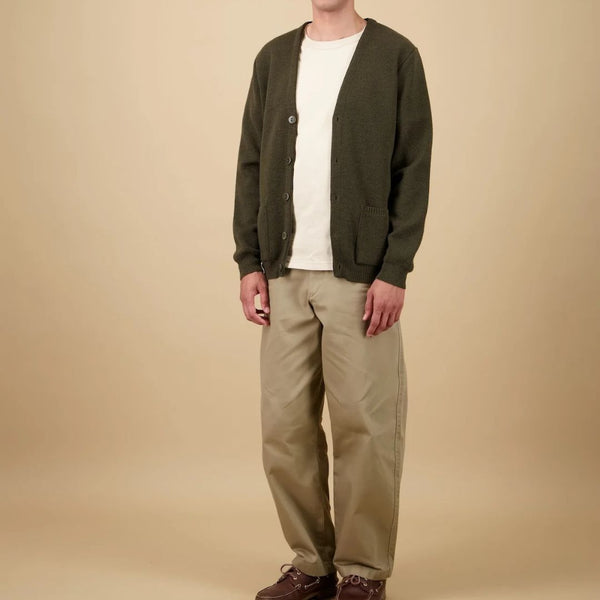 Khaki Youri Merino Wool Cardigan