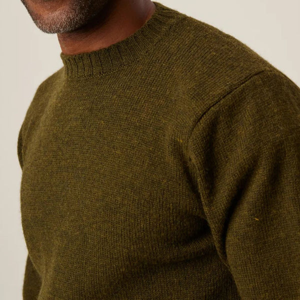 Olive Makers Stitch Crew Neck Jumper Sweater