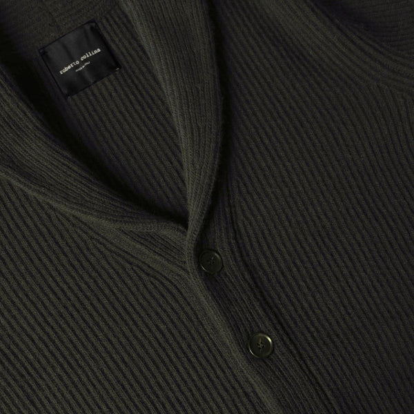 Militare Cashmere Wool Shawl Collar Knit Cardigan