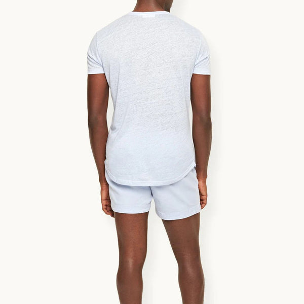 Soft Blue Linen Crewneck Linen T-shirt