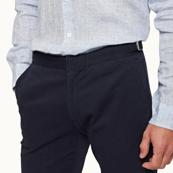 Dark Navy Fallon Stretch Cotton Trousers