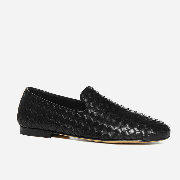 Airto Nero Intreccio Woven Leather Loafers