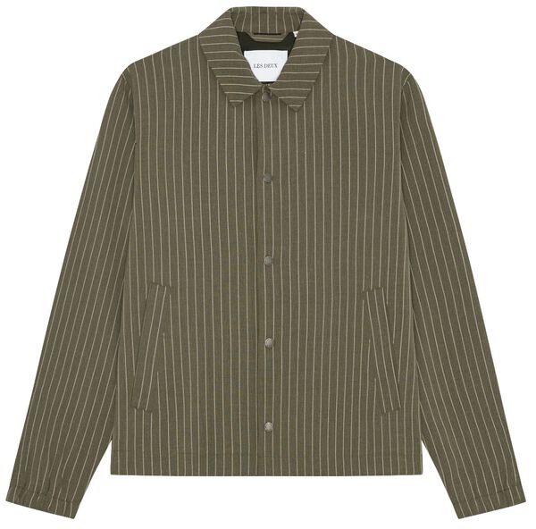 Olive Night Coach Technical Pinstripe Jacket