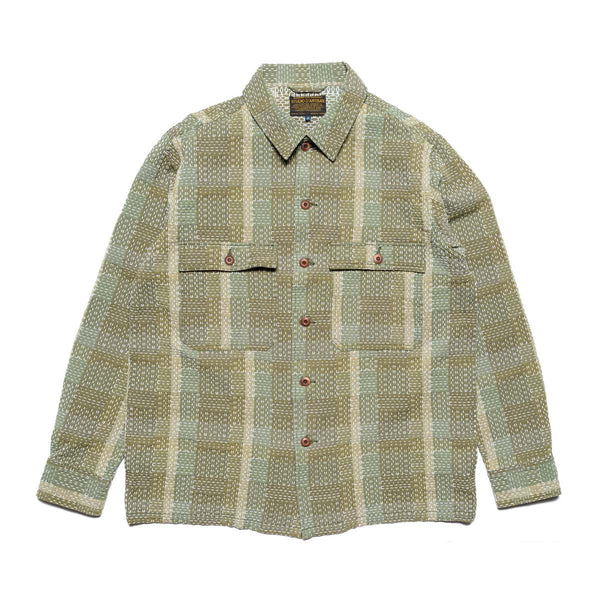 Army Green 5718 Noragi Sashiko Shirt