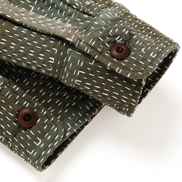 Army Green SD-5718 Noragi Sashiko Shirt