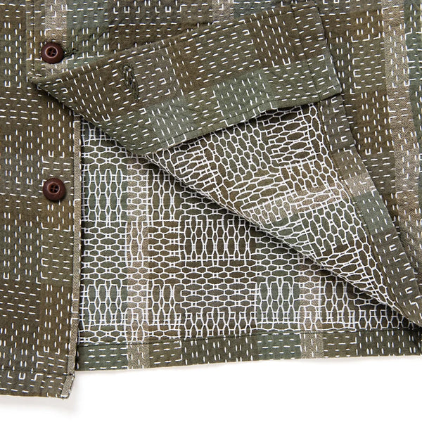 Army Green SD-5718 Noragi Sashiko Shirt