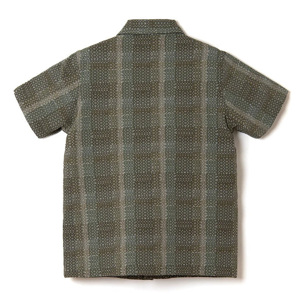 Army Green SD-5719 Noragi Sashiko S/S Shirt