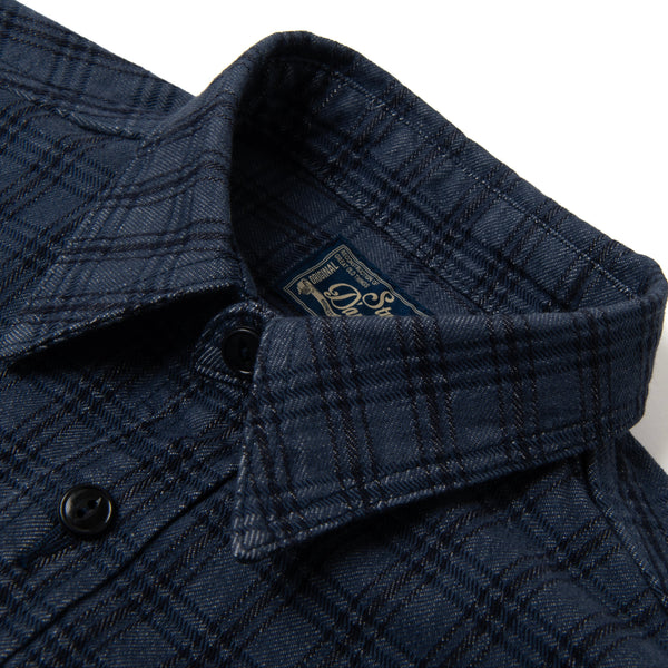 Navy 5734 13oz. Jacquard Check Shirt