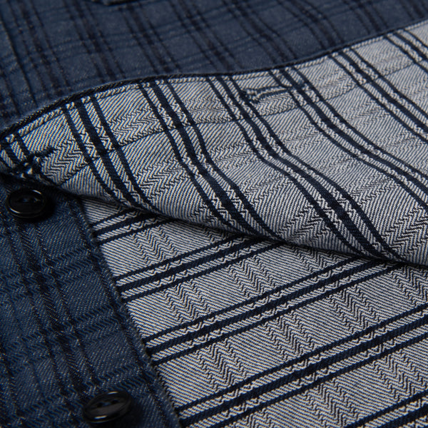 Navy 5734 13oz. Jacquard Check Shirt
