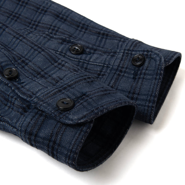 Navy 5734 13oz. Jacquard Check Shirt