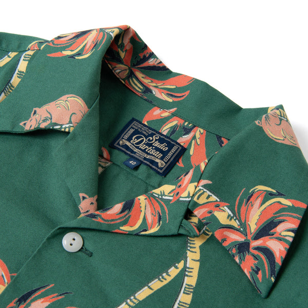Green 5742 Palm Climber Original Aloha Cotton S/S Shirt