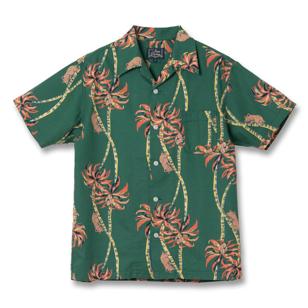 Green 5742 Palm Climber Original Aloha Cotton S/S Shirt