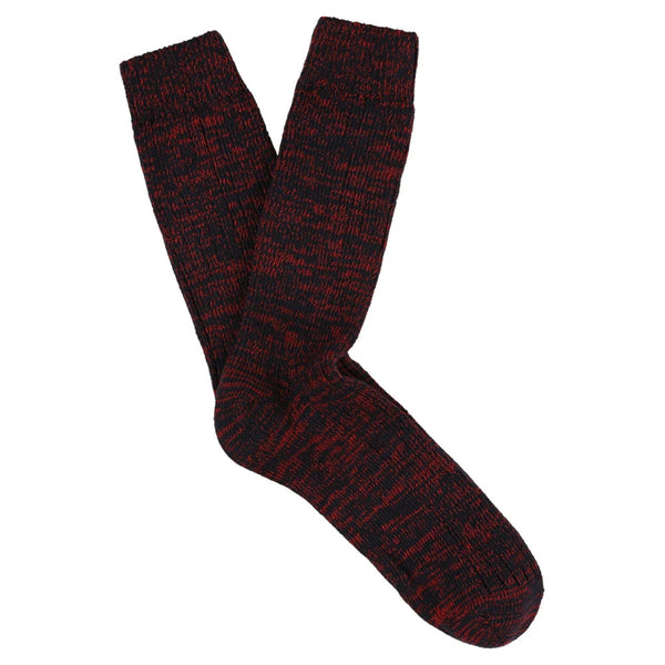 Navy/Red Melange Blend Socks