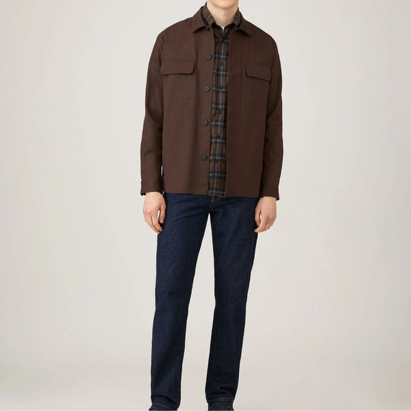 Bark Check Brushed Cotton Flannel Check Shirt