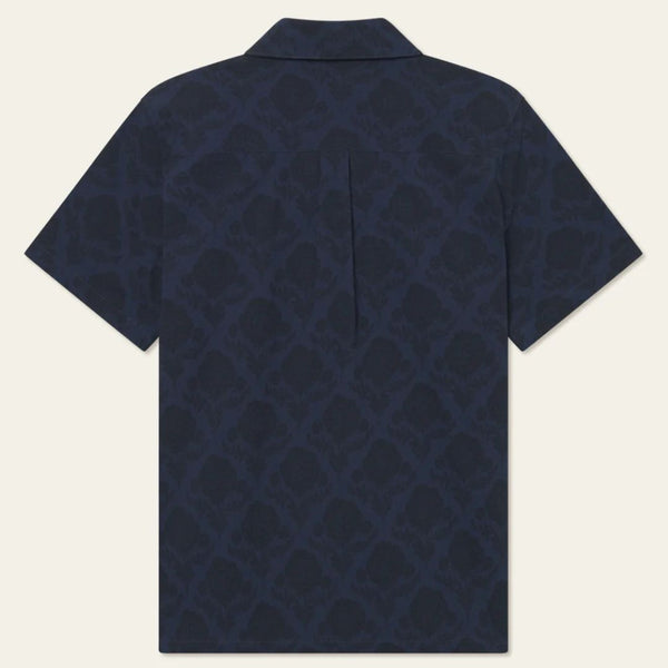 Navy Lesley Flower Tile AOP SS Shirt