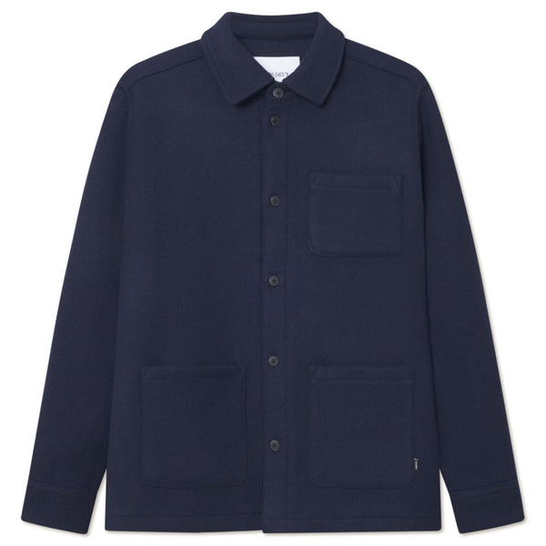 Dark Navy Jason Solid Wool Overshirt