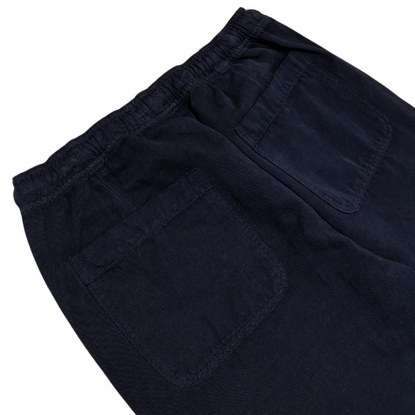 Dark Blue Cotton Linen Drawstring Trousers