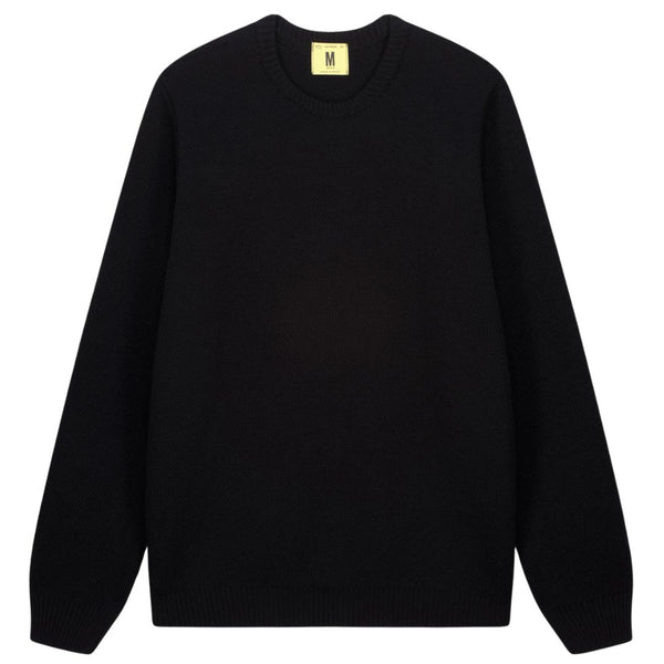 Black Youri Merino Wool Round Neck Sweater