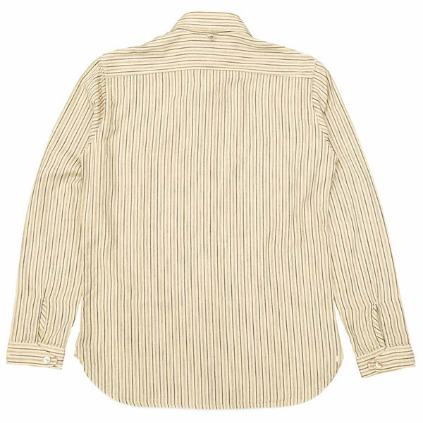 Ivory/Indigo OR-5007E  Stripe Shawl Collar Shirt