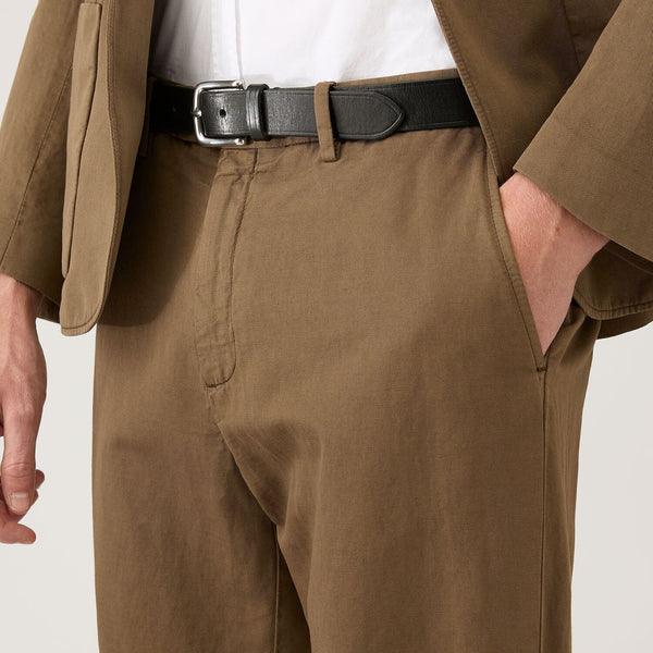 Dark Cedar Cotton Linen Trouser