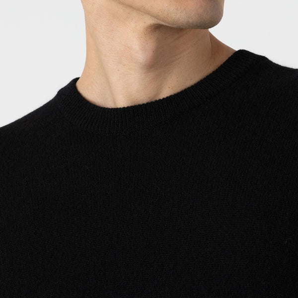 Black 100% Cashmere Crew Sweater