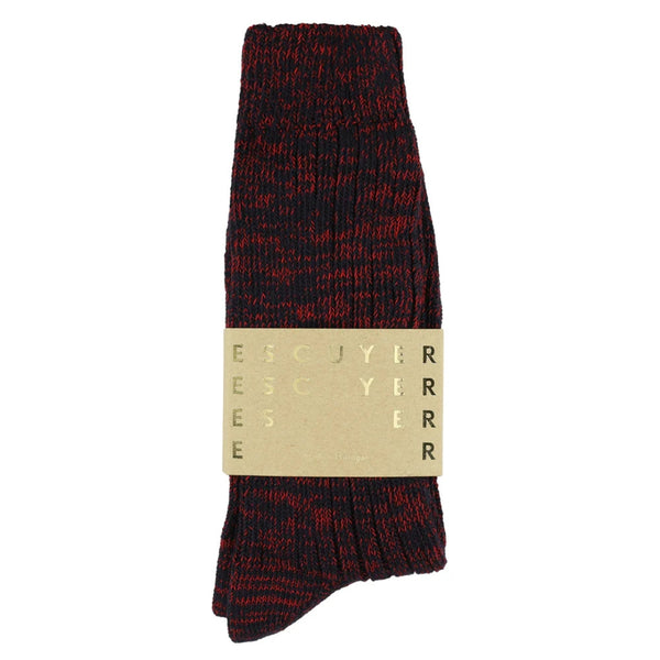 Navy/Red Melange Blend Socks