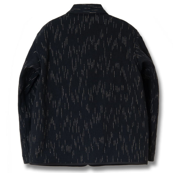 Black Kasuri Dye Beach Cloth Cotton Jacket