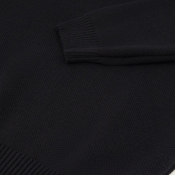 Black Youri Merino Wool Round Neck Sweater