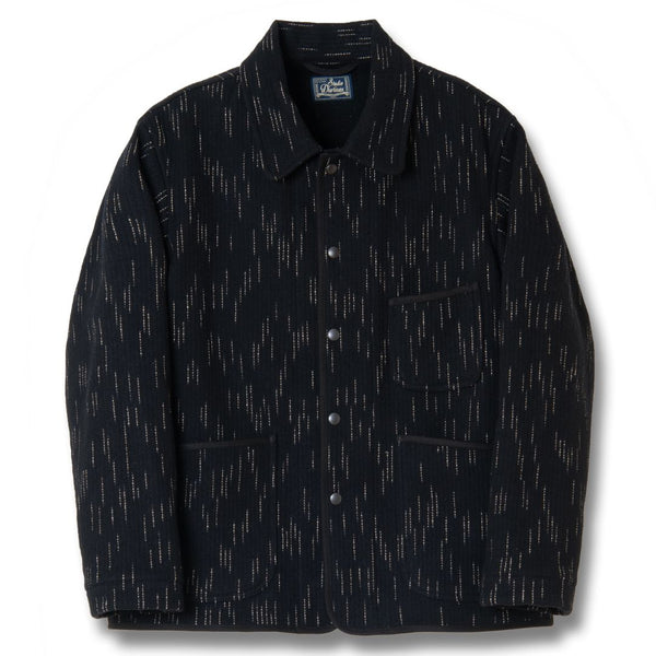 Black Kasuri Dye Beach Cloth Cotton Jacket