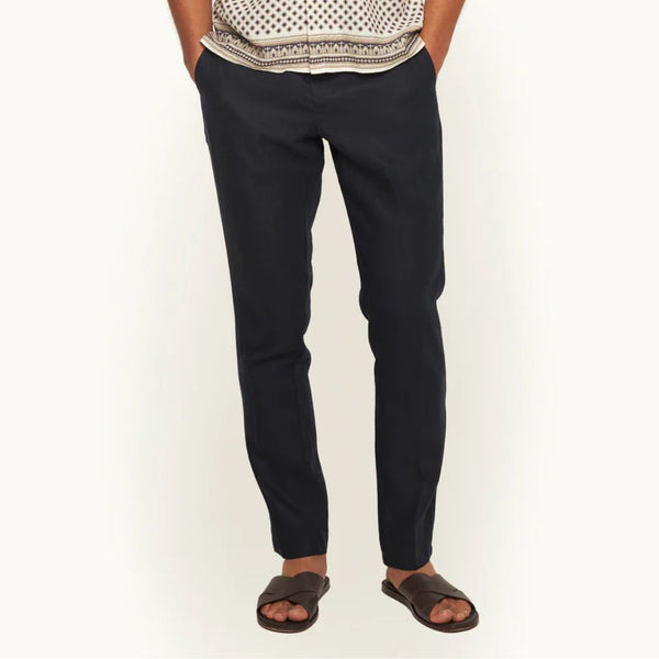 Night Iris Griffon Tailored Fit Linen Trousers