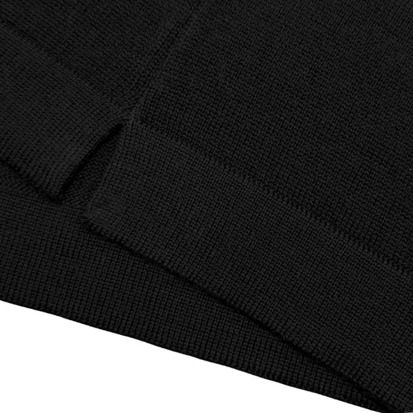 Black Fine Knit Crewneck Sweater