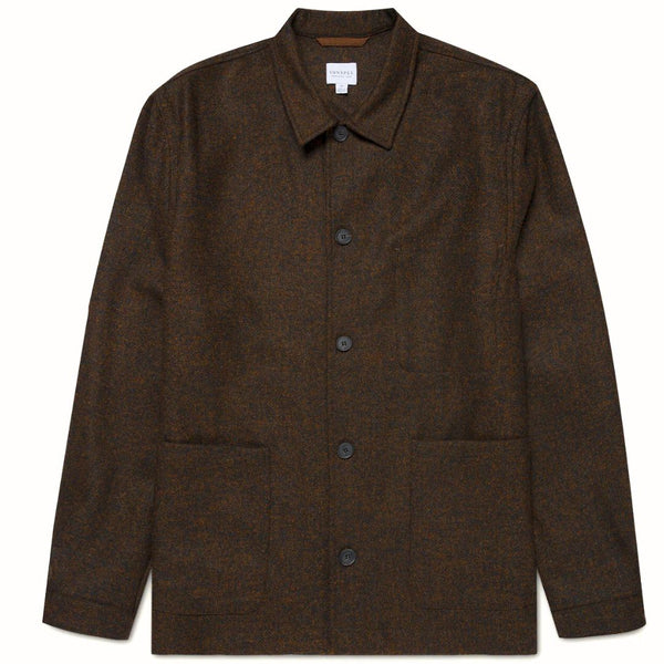 Truffle Brown British Wool Twin Pocket Chore Jacket