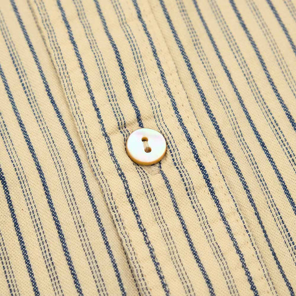 Ivory/Indigo OR-5007E  Stripe Shawl Collar Shirt