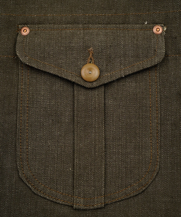 Green LEE × NIGEL CABOURN ʼOXʼED SILVERʼ Ranch Worker Denim Jacket