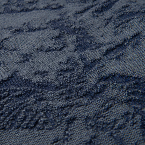 Navy 8184 Camouflage Jacquard Knit Cardigan