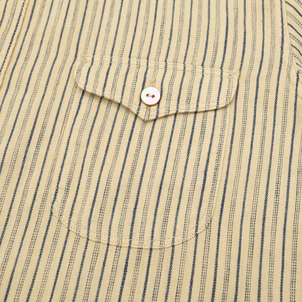Ivory/Indigo OR-5007E  Stripe Shawl Collar Shirt