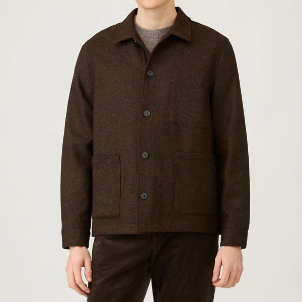 Truffle Brown British Wool Twin Pocket Chore Jacket